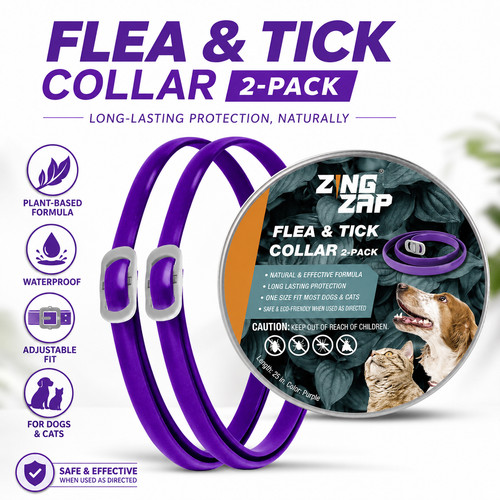 Flea tick collar pack - pack, purple